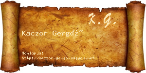 Kaczor Gergő névjegykártya
