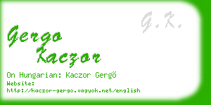 gergo kaczor business card